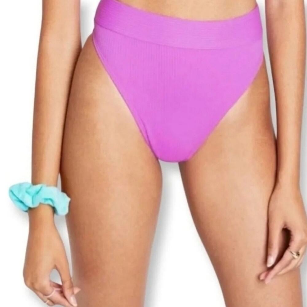 Stoney Clover LN High Waisted Bikini Bottom Women's Size XS Purple Swimsuit
